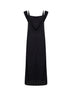 Black viscose crêpe jersey long dress