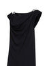 Black viscose crêpe jersey long dress
