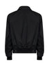 Blouson in cotone nero con colletto in pelle Intrecciato