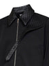 Blouson in cotone nero con colletto in pelle Intrecciato