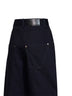 Dark indigo cotton denim curved leg jeans