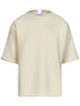 T-shirt in maglia di misto lana e cashmere riso