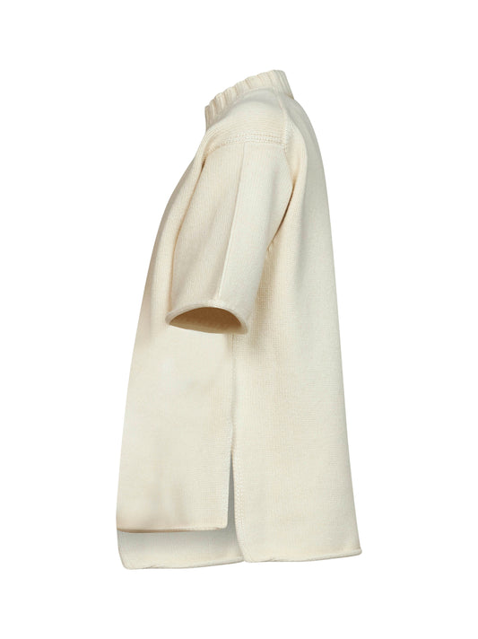 Rice wool and cashmere blend knit T-shirt
