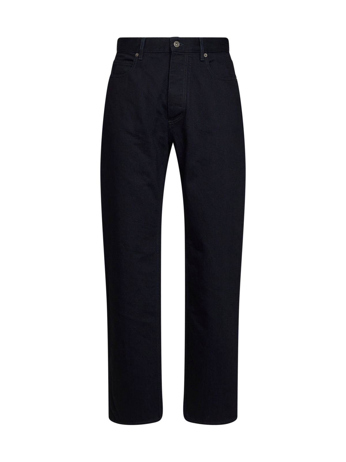 Dark indigo cotton denim straight-leg jeans