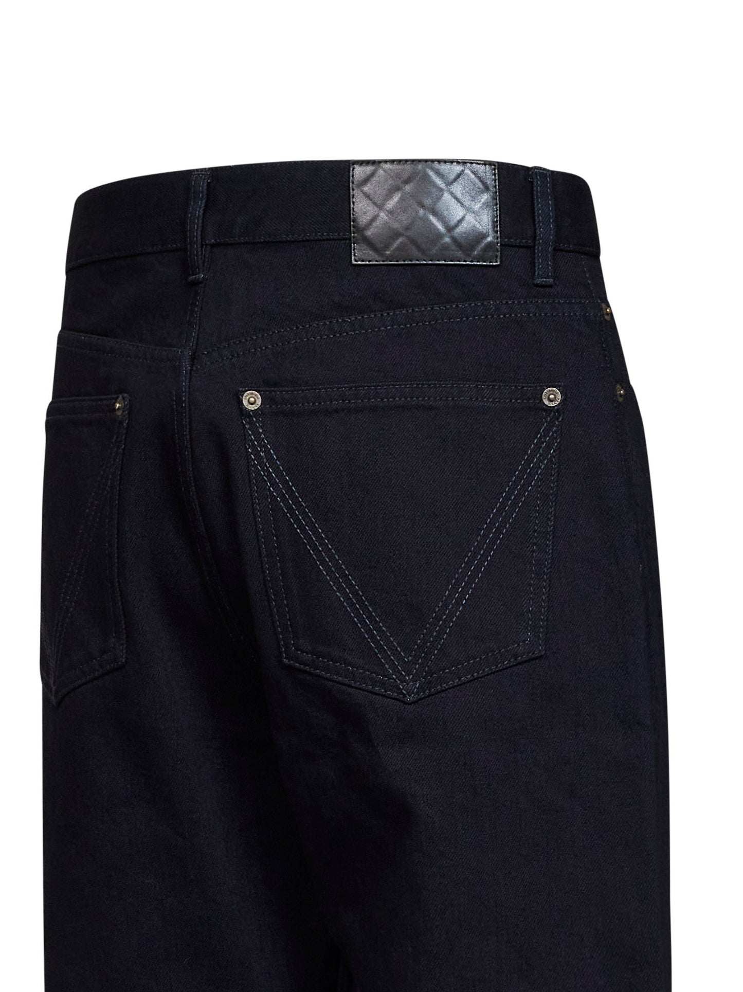 Dark indigo cotton denim straight-leg jeans