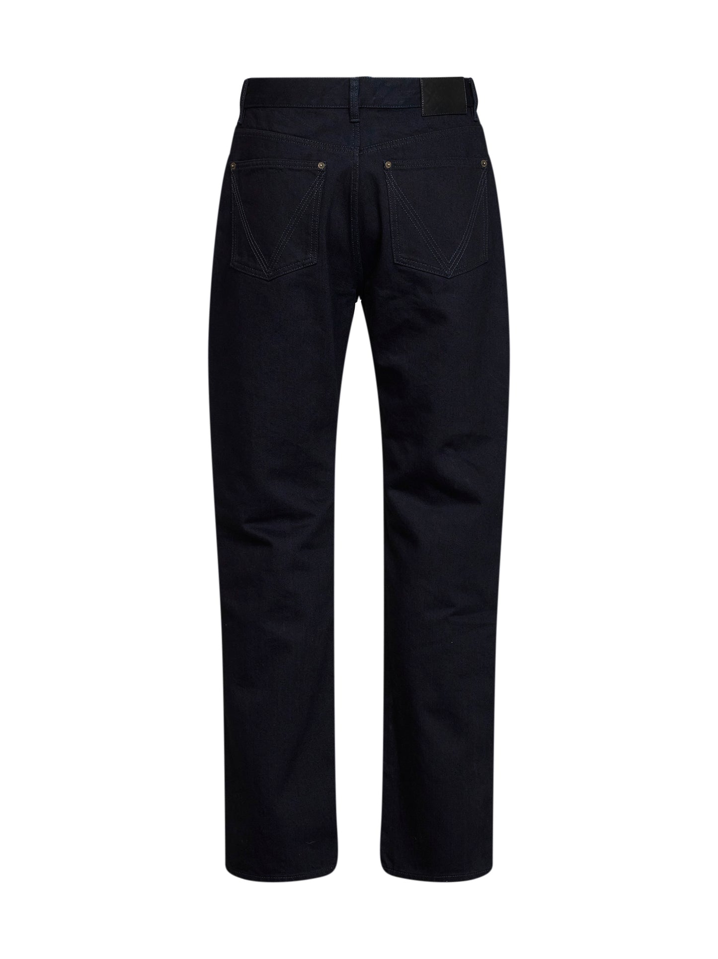 Dark indigo cotton denim straight-leg jeans