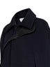 Midnight blue double wool cape with Intrecciato chin strap