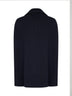 Midnight blue double wool cape with Intrecciato chin strap