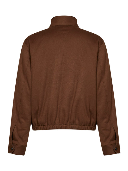 Sepia brown brushed wool and cashmere jacket