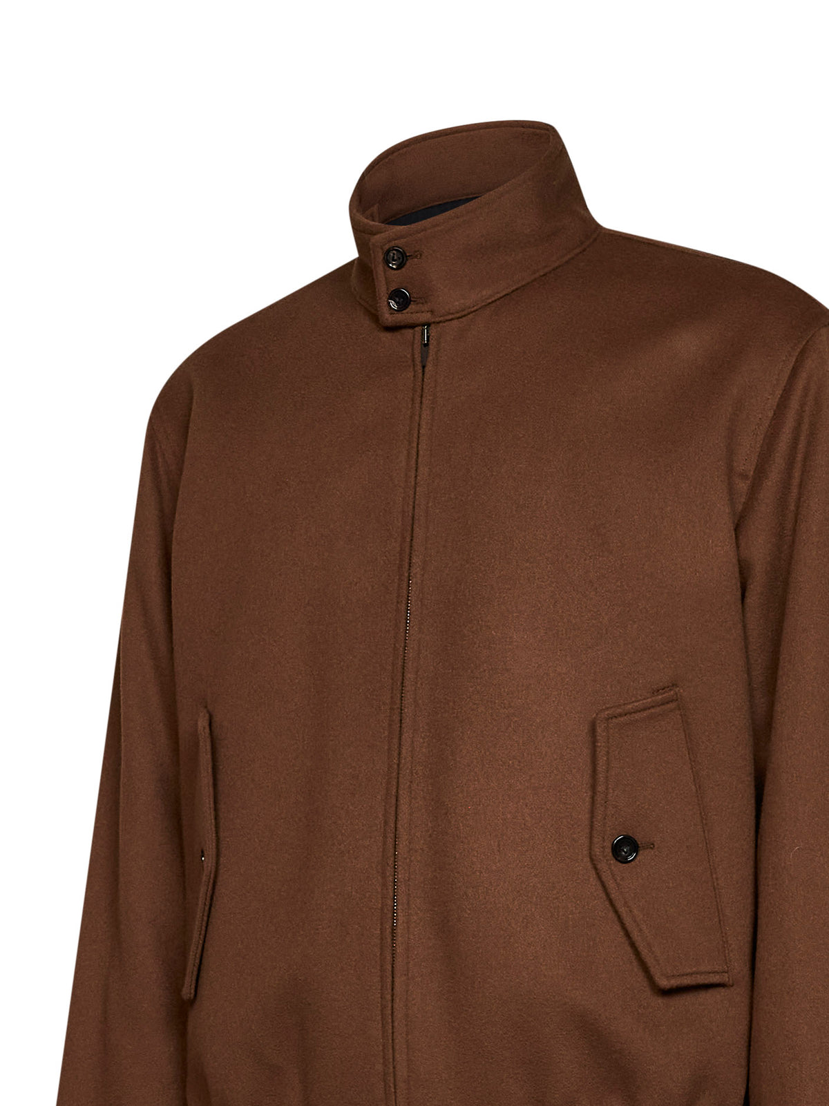 Sepia brown brushed wool and cashmere jacket