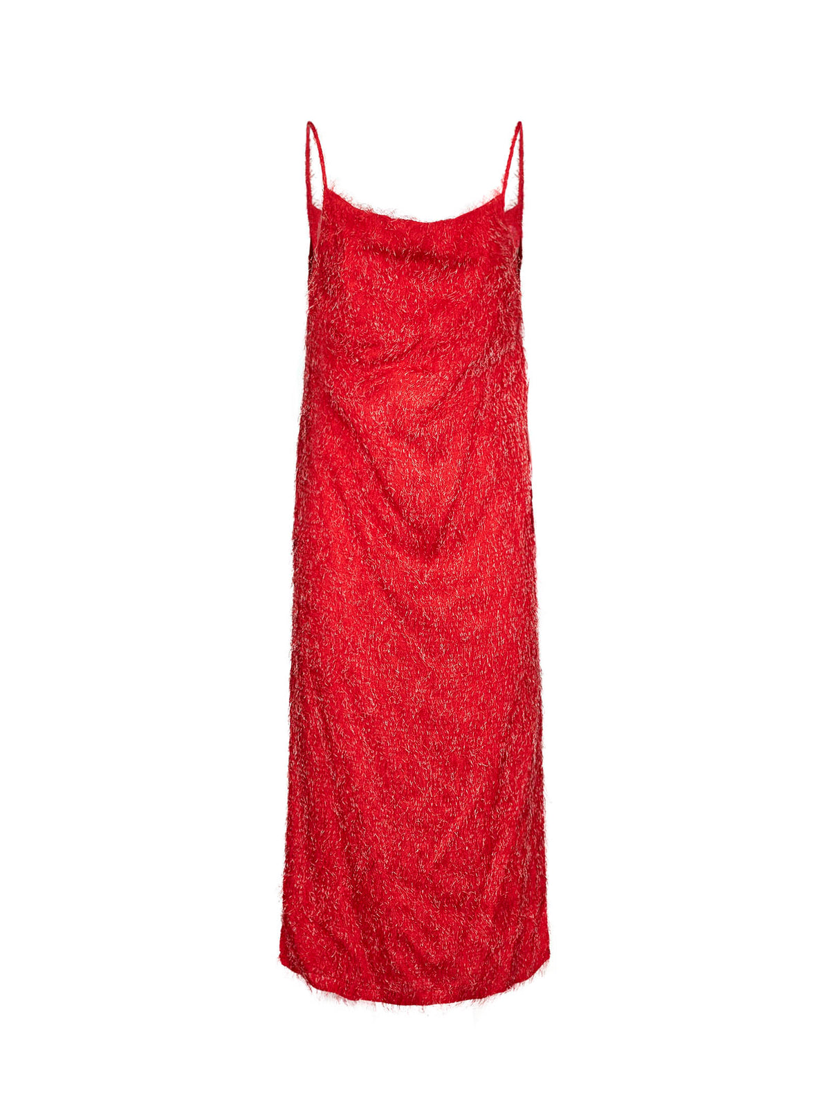 Flash red viscose fil coupé midi dress