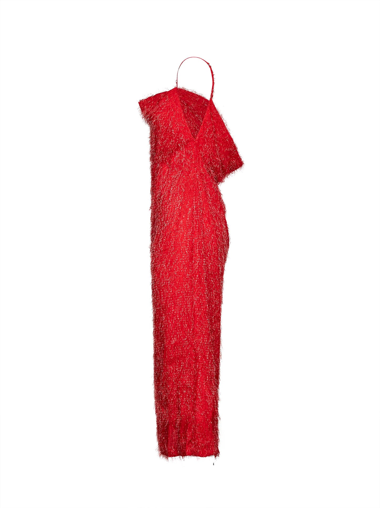 Flash red viscose fil coupé midi dress