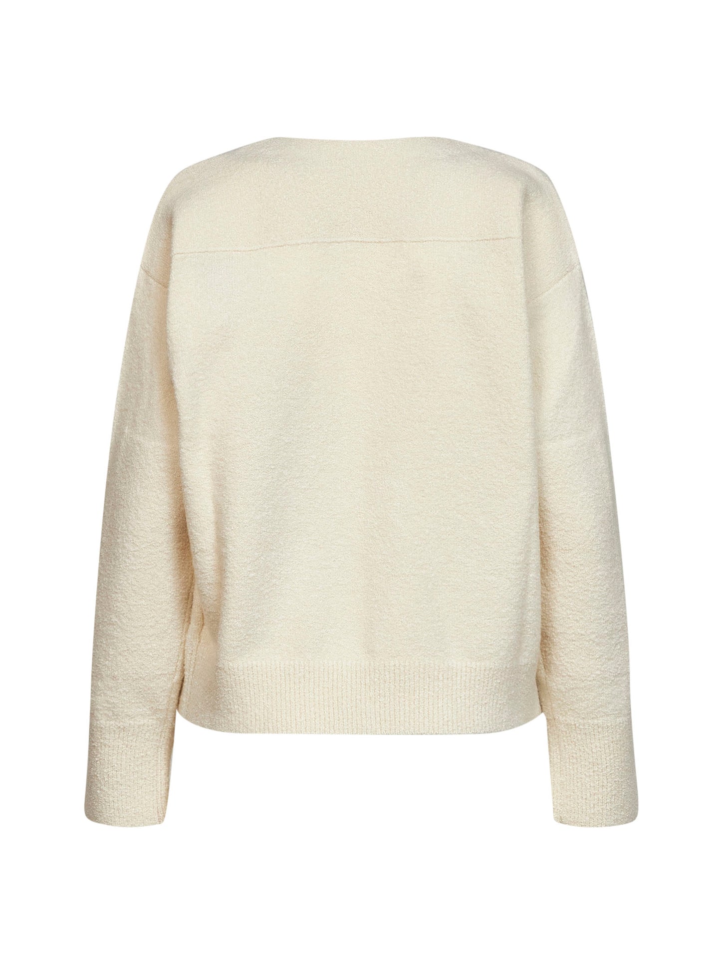 Cardigan in maglia di misto cashmere e seta pergamena con spilla