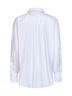 Camicia in popeline stretch bianco con cravatta e monile