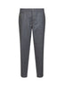 Medium grey virgin wool flannel five-pocket trousers