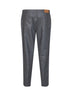 Medium grey virgin wool flannel five-pocket trousers
