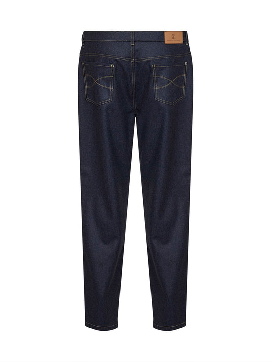 Pantaloni cinque tasche in flanella di lana vergine blu