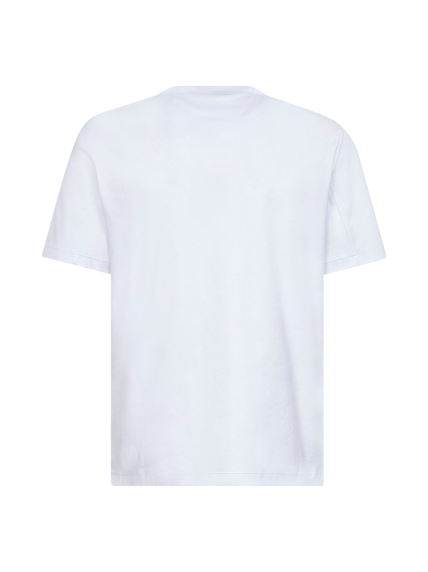 T-shirt girocollo bianca con stemma Solomeo