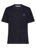 Navy blue Solomeo crest crewneck T-shirt