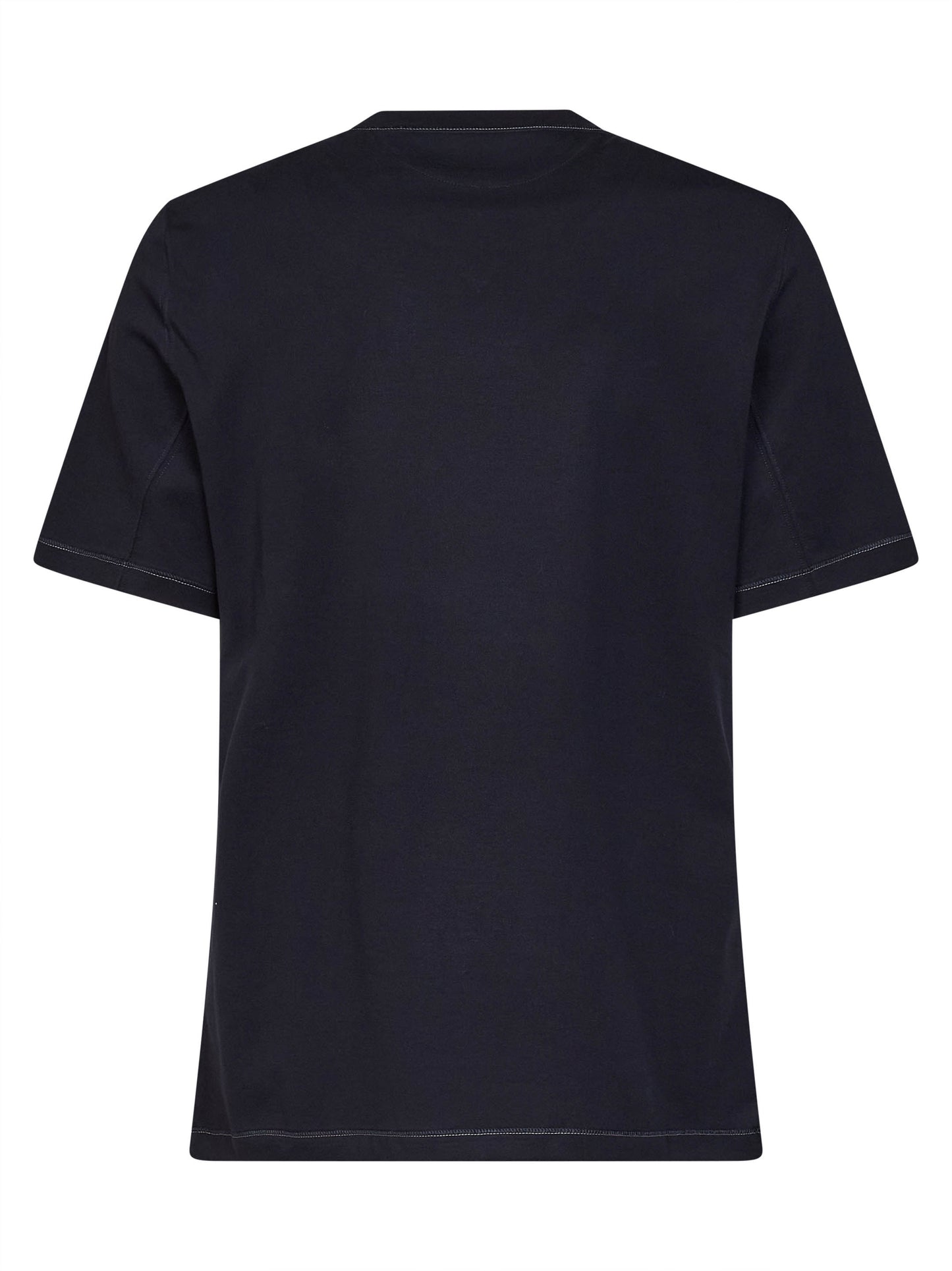 Navy blue Solomeo crest crewneck T-shirt