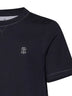 Navy blue Solomeo crest crewneck T-shirt