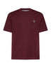 Burgundy cotton jersey logo crewneck T-shirt