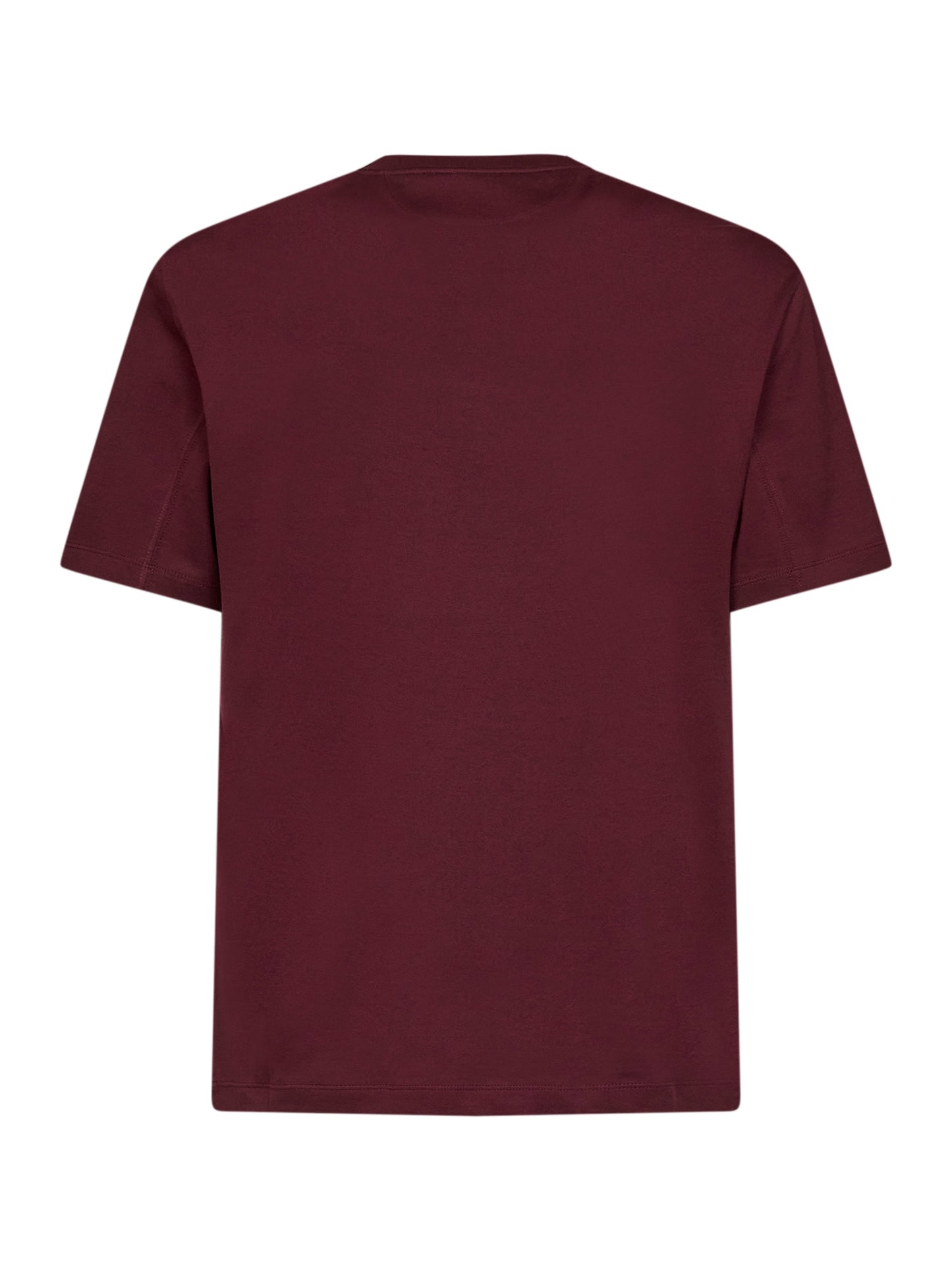 Burgundy cotton jersey logo crewneck T-shirt