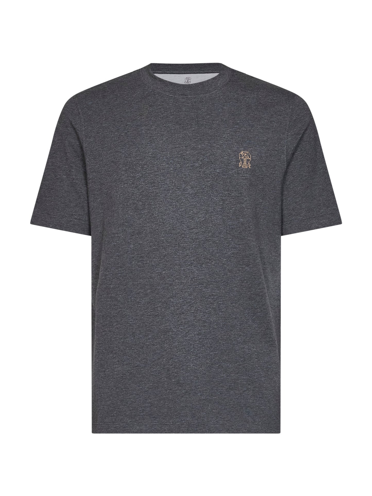 Lead grey cotton jersey logo crewneck T-shirt