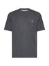 Lead grey cotton jersey logo crewneck T-shirt