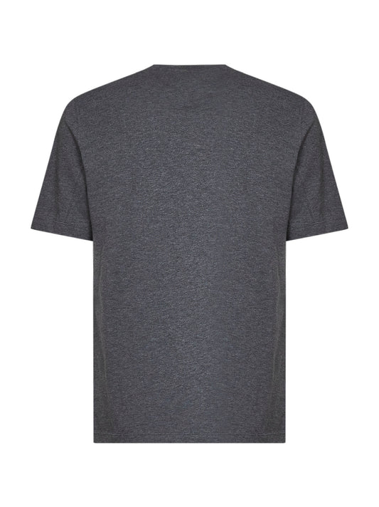 T-shirt girocollo in jersey di cotone piombo con logo