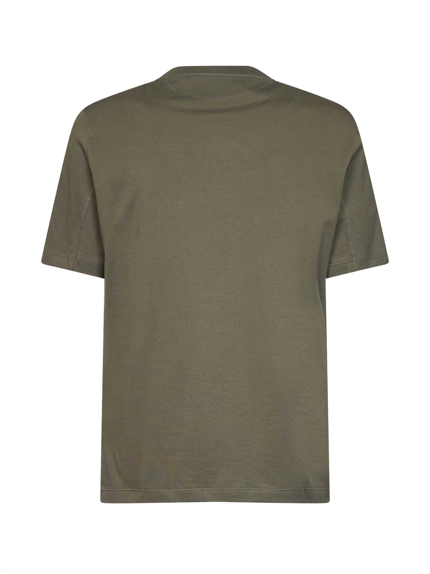 Camouflage green cotton jersey logo crewneck T-shirt