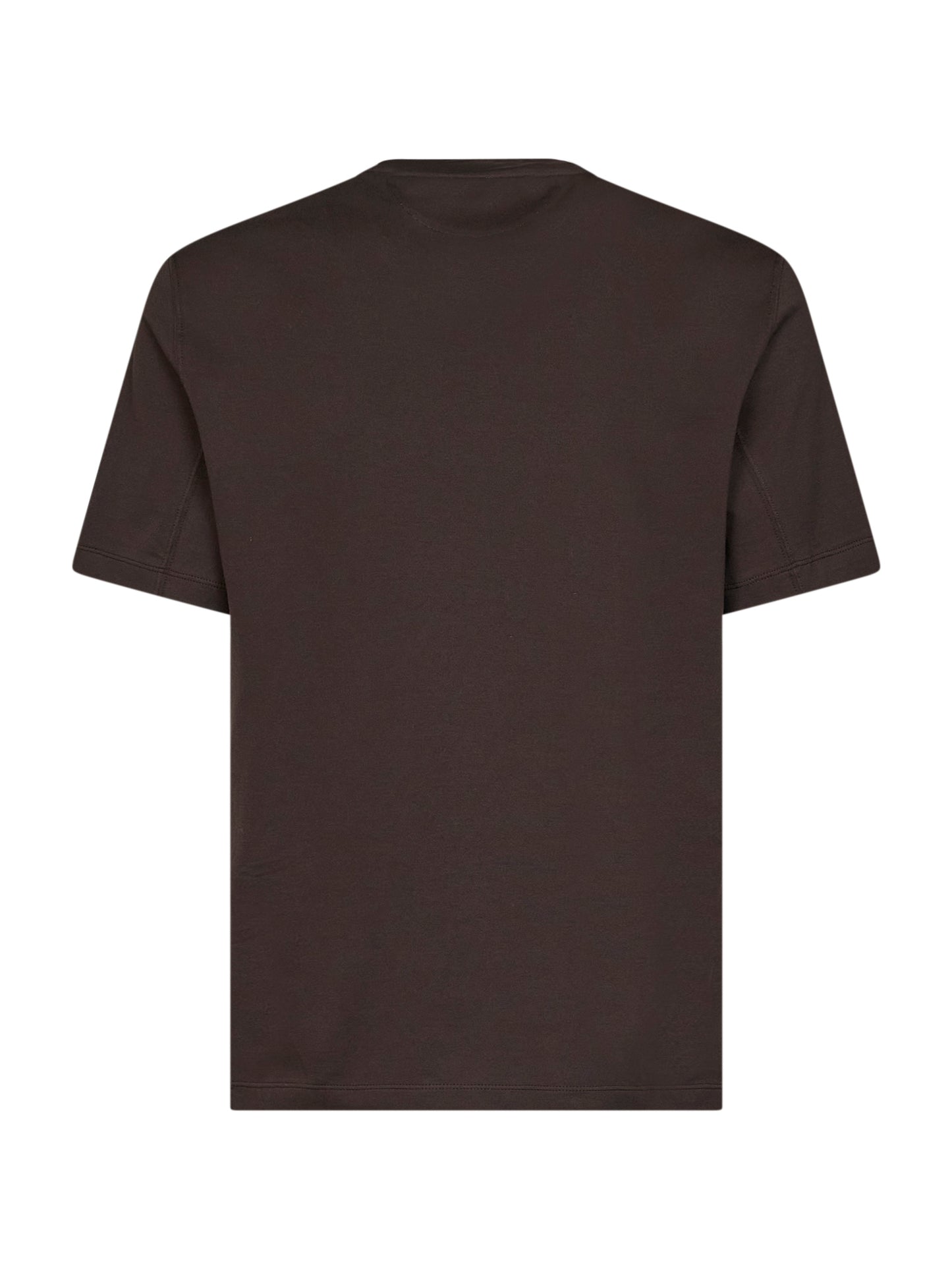 Dark brown cotton jersey logo crewneck T-shirt