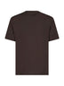 Dark brown cotton jersey logo crewneck T-shirt