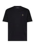 Black cotton jersey logo crewneck T-shirt