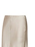 Milky white satin cady Pencil Fluid midi skirt