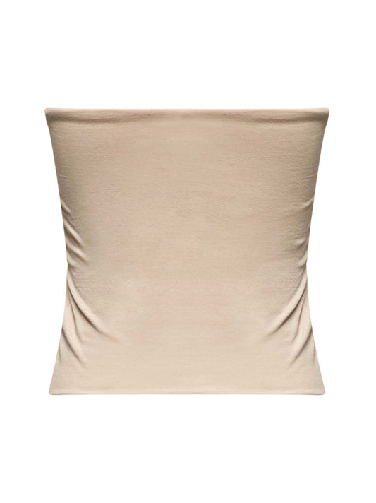Beige jersey bandeau top