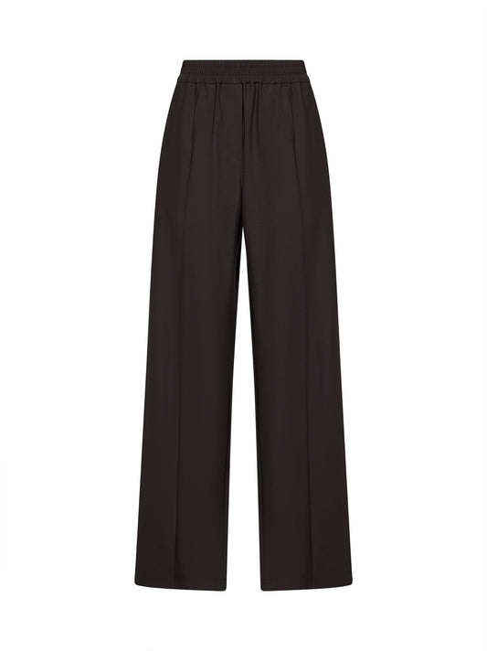 Pantaloni Loose Track in lana Tropical Luxury caffé