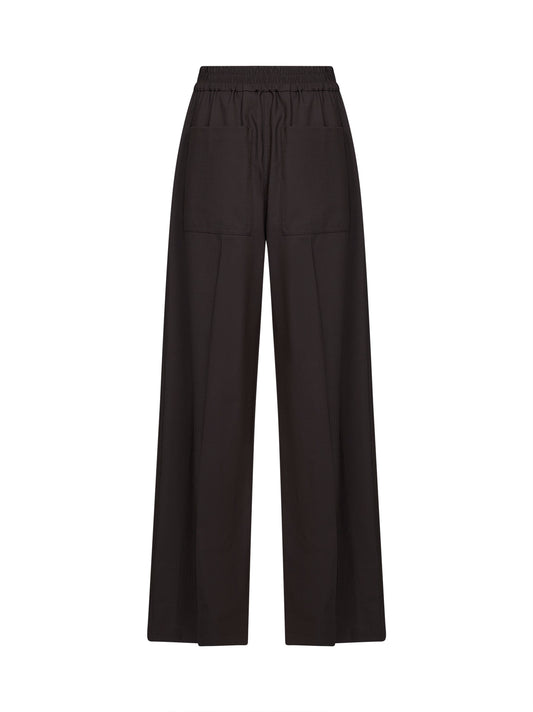 Pantaloni Loose Track in lana Tropical Luxury caffé