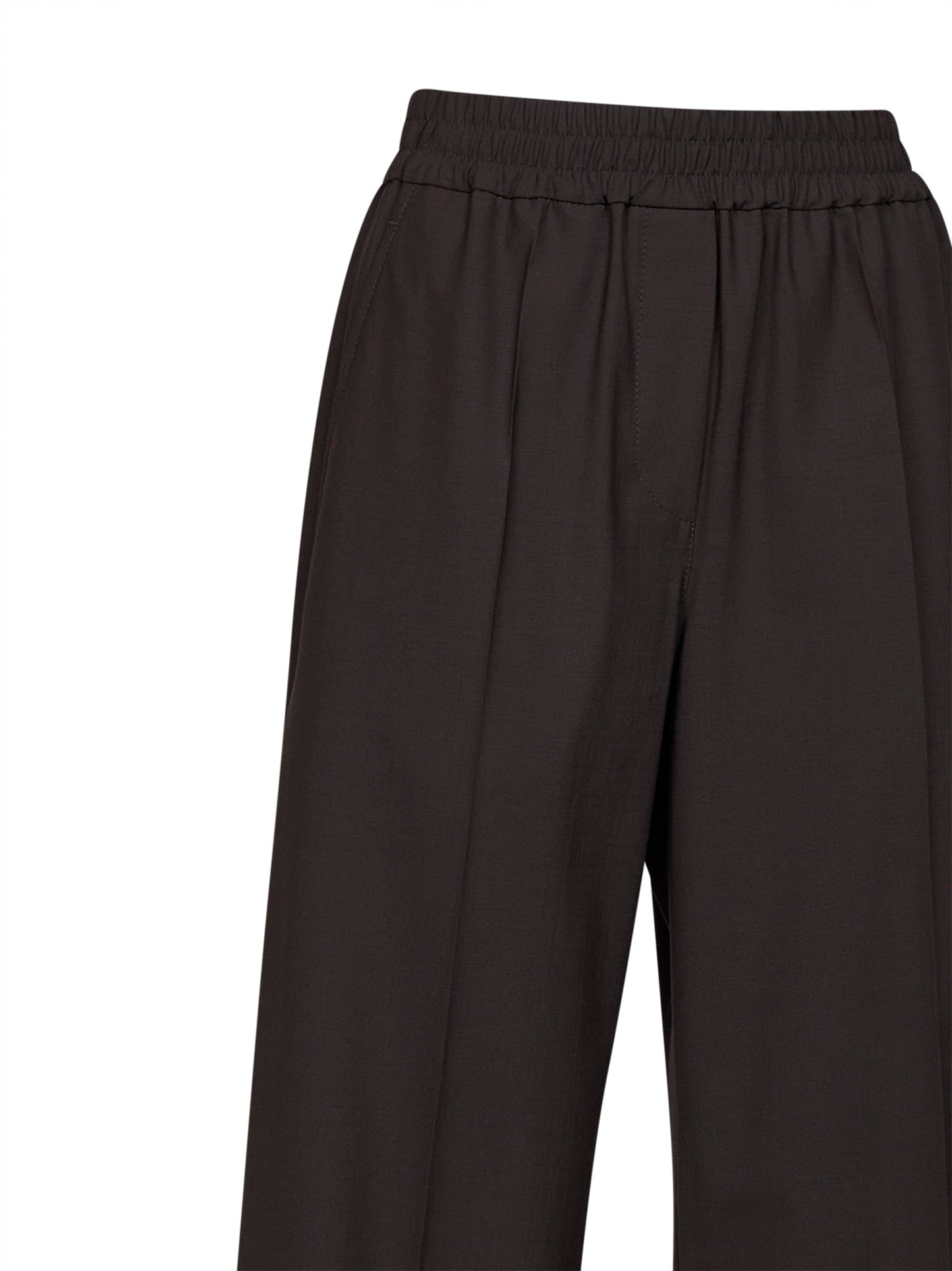 Coffee Tropical Luxury wool Loose Track trousers