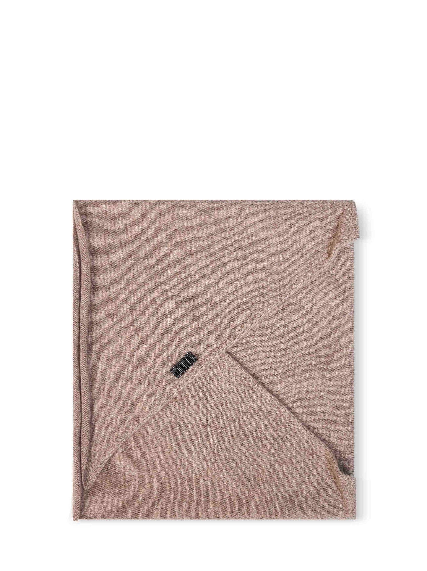 Beige cashmere scarf with monili