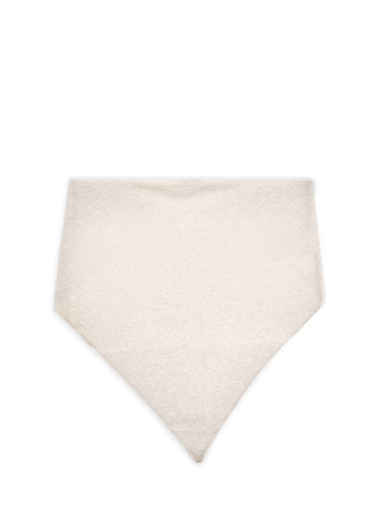 Beige cashmere large scarf with monili