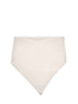 Beige cashmere large scarf with monili