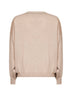 Beige cashmere knit crewneck sweater with monili