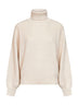 Dolcevita in maglia di misto cashmere lamé burro<BR/>
