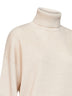 Dolcevita in maglia di misto cashmere lamé burro<BR/>
