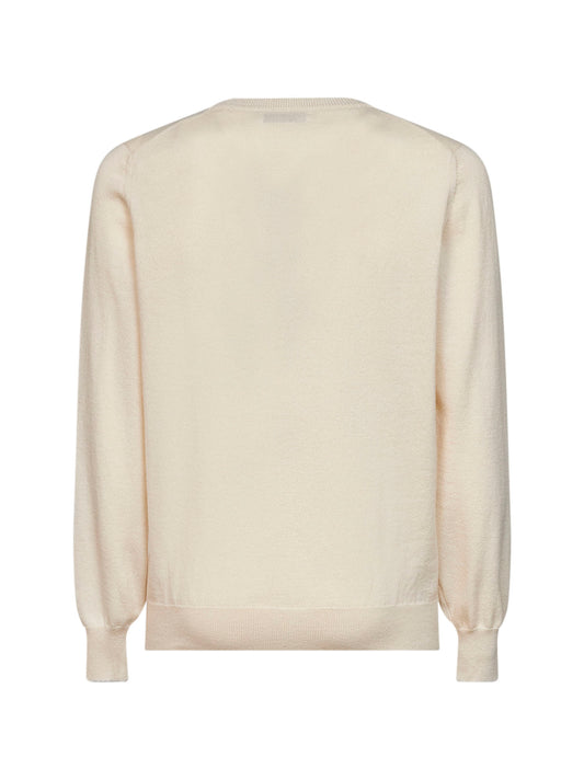 Maglia girocollo in cashmere burro