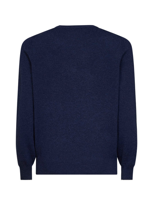 Navy blue cashmere crewneck sweater