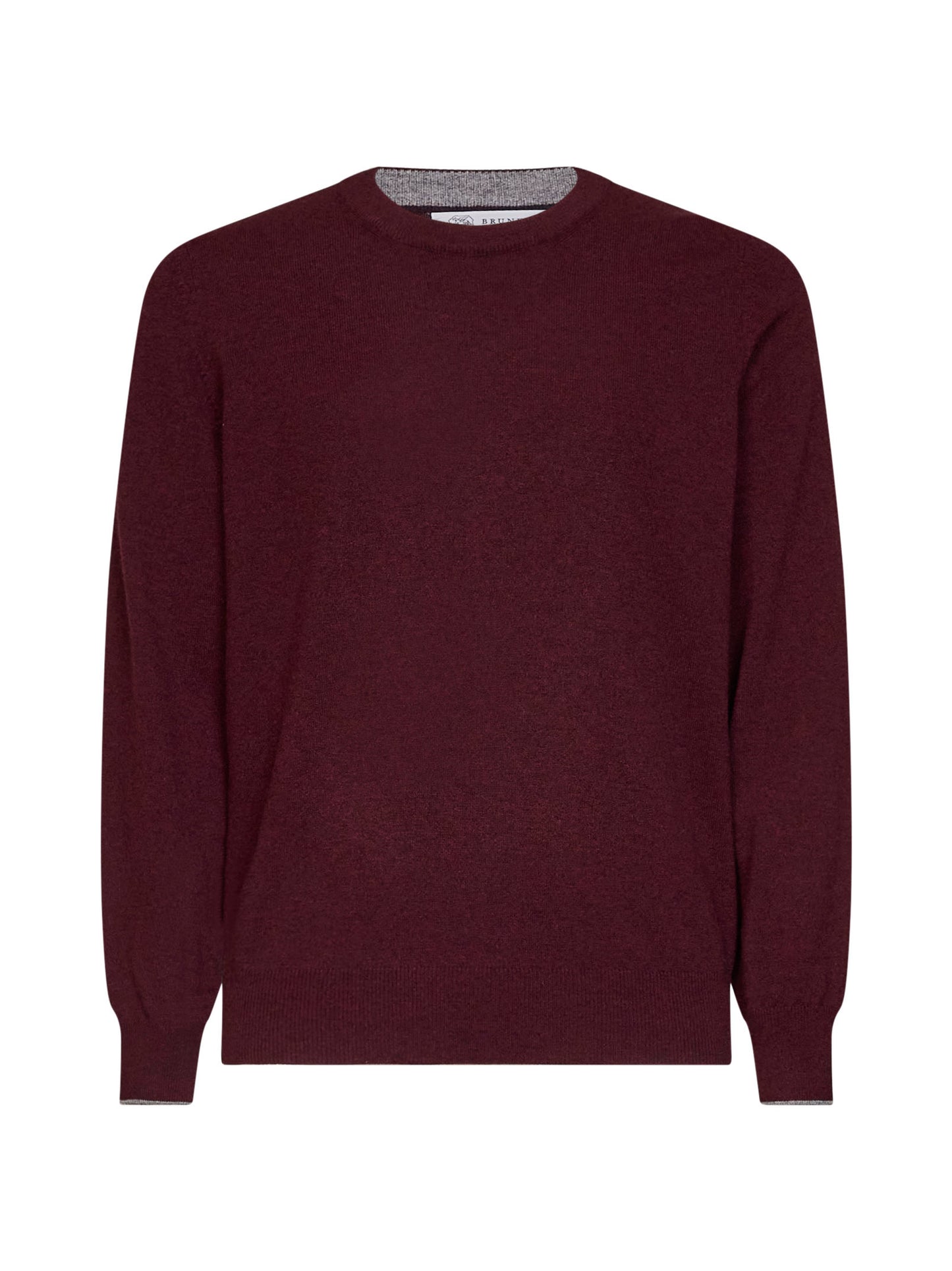 Burgundy cashmere crewneck sweater
