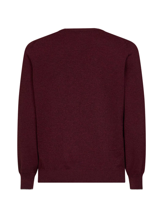 Maglia girocollo in cashmere borgogna