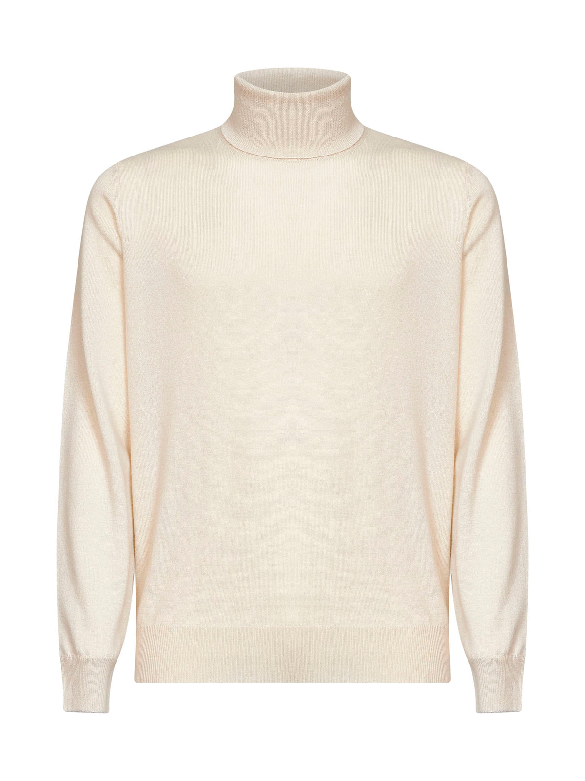 Maglia collo alto in cashmere burro